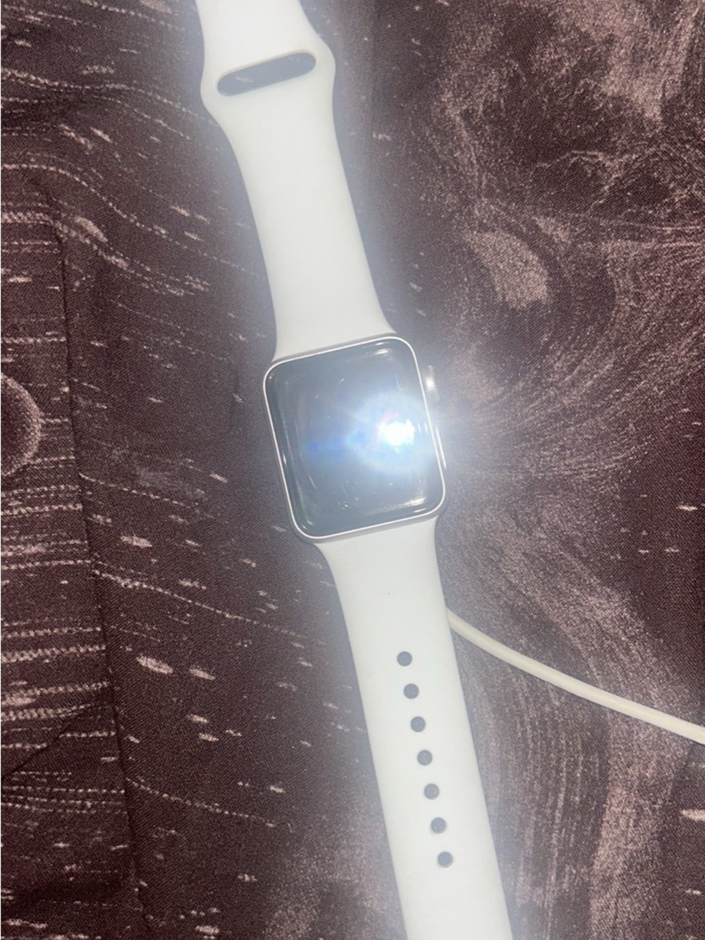 Apple White Smartwatch with White Silicone Band